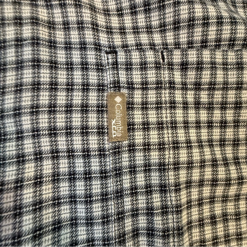 Columbia Men’s Button Down Black & Cream Plaid Flannel Long Sleeve Shirt XXL - Picture 4 of 11